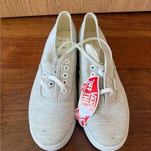 Vans Light Gray Authentic Lo Pro Sneakers with Speckled Pattern